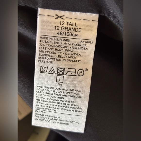 Banana Republic Blazer Windowpane Plaid Blue Size 12 NWT - Picture 6 of 6